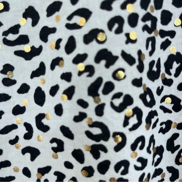 Victoria’s Secret Black Animal Print Gold Dot Lace Hem Pajama Pants - Picture 5 of 14